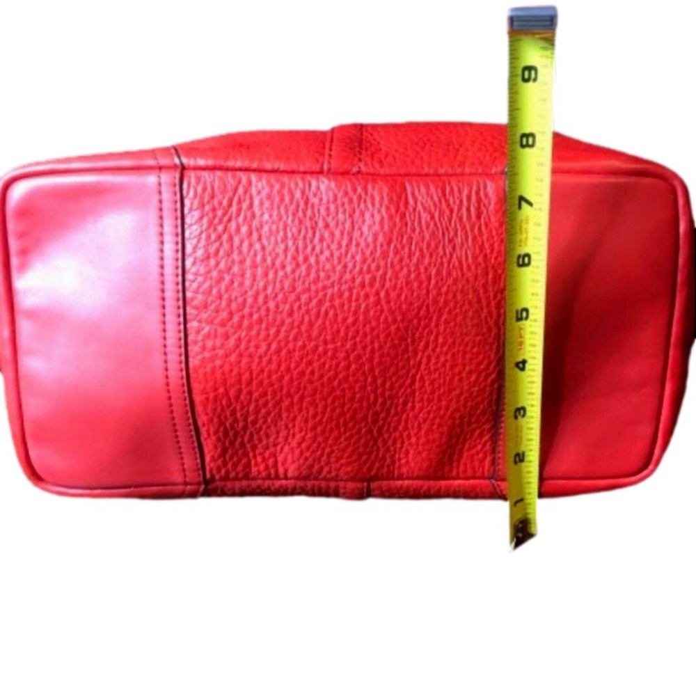 COACH Hadley Luxe Red Tumbled Leather Oversized Shoulder Bag Carry On Tote - Picture 17 of 17